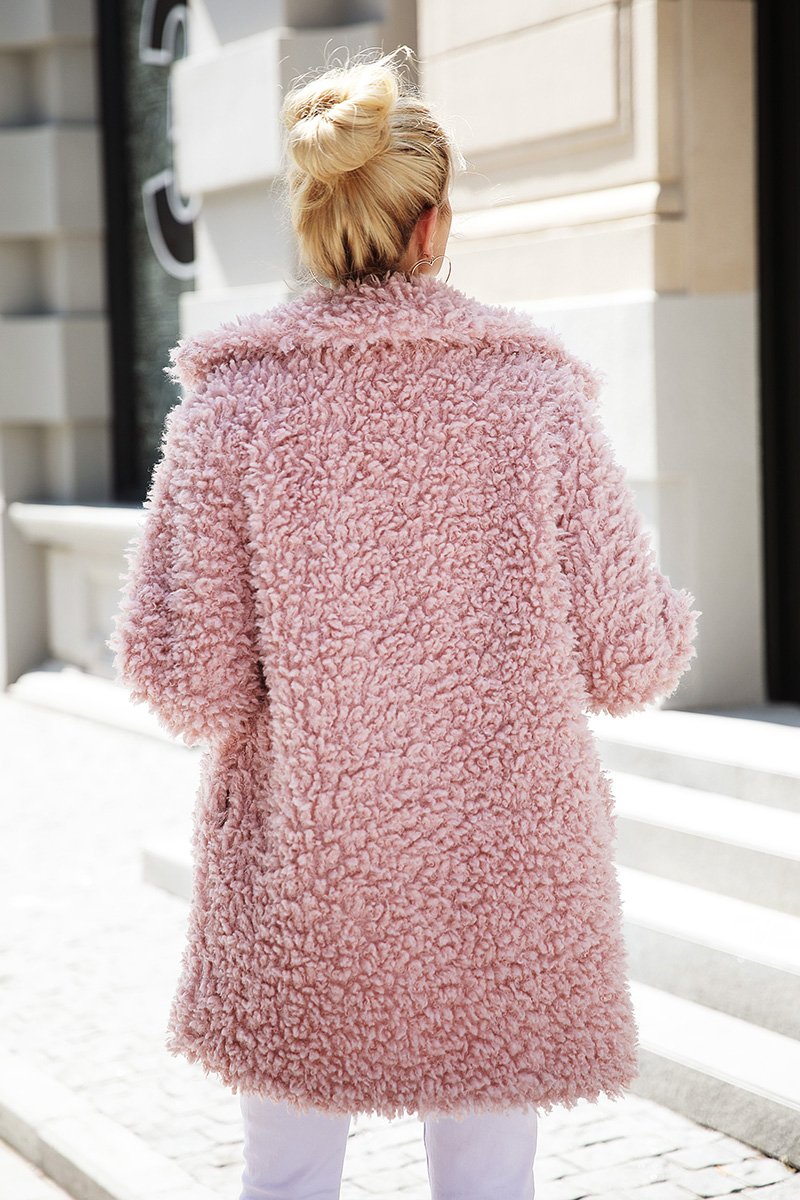 cappotto lungo in pelliccia sintetica